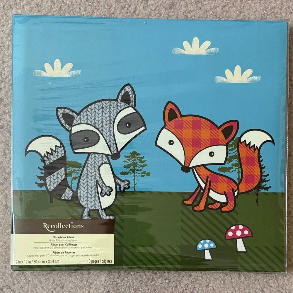 2 Recollections Blue and Green Woodland Animal Scrapbook Album